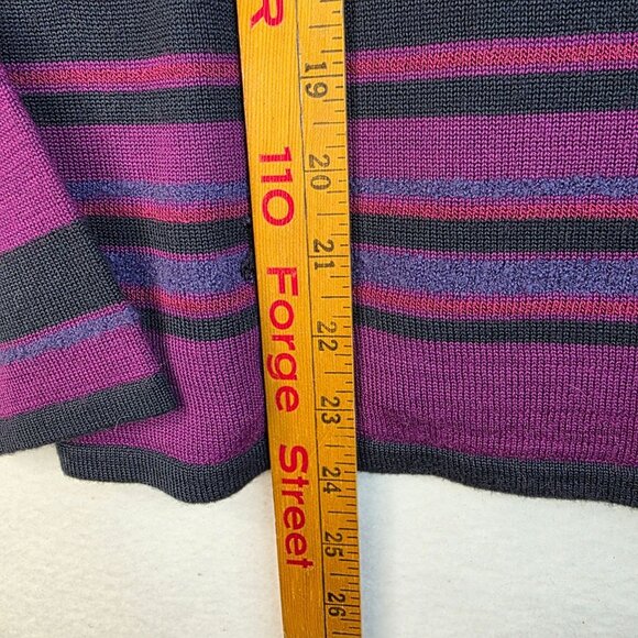 Koret Small Wool Blend Floral Embroidered Cardigan Y2K Purple Vintage Deadstock - Picture 8 of 8